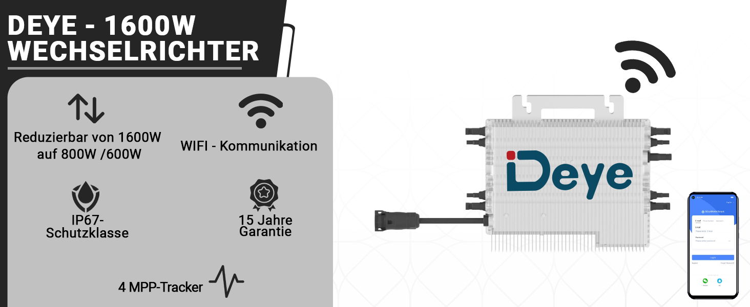 380 Watt Balkonkraftwerk Photovoltaik Solaranlage Steckerfertig WIFI Smart