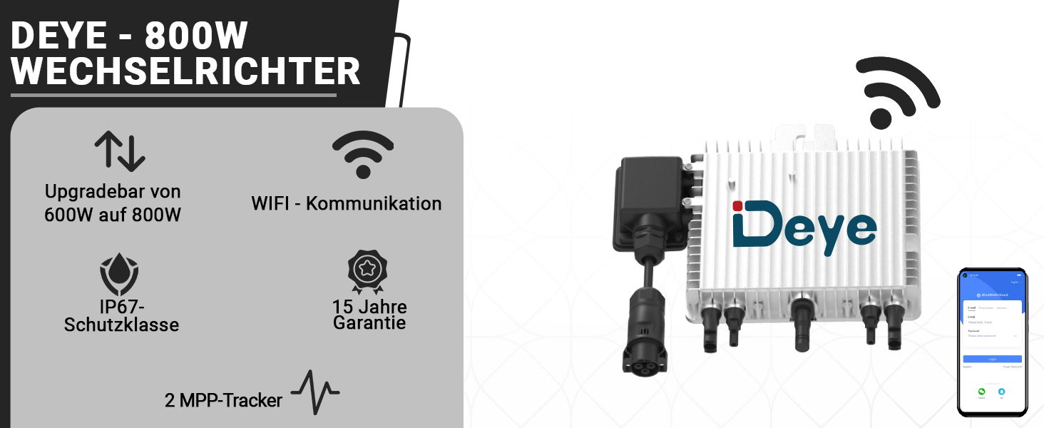 380 Watt Balkonkraftwerk Photovoltaik Solaranlage Steckerfertig WIFI Smart