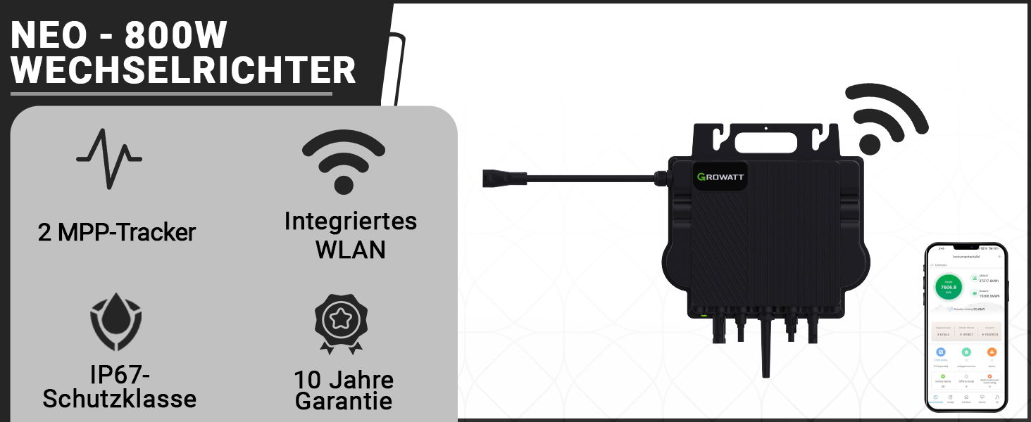 380 Watt Balkonkraftwerk Photovoltaik Solaranlage Steckerfertig WIFI Smart