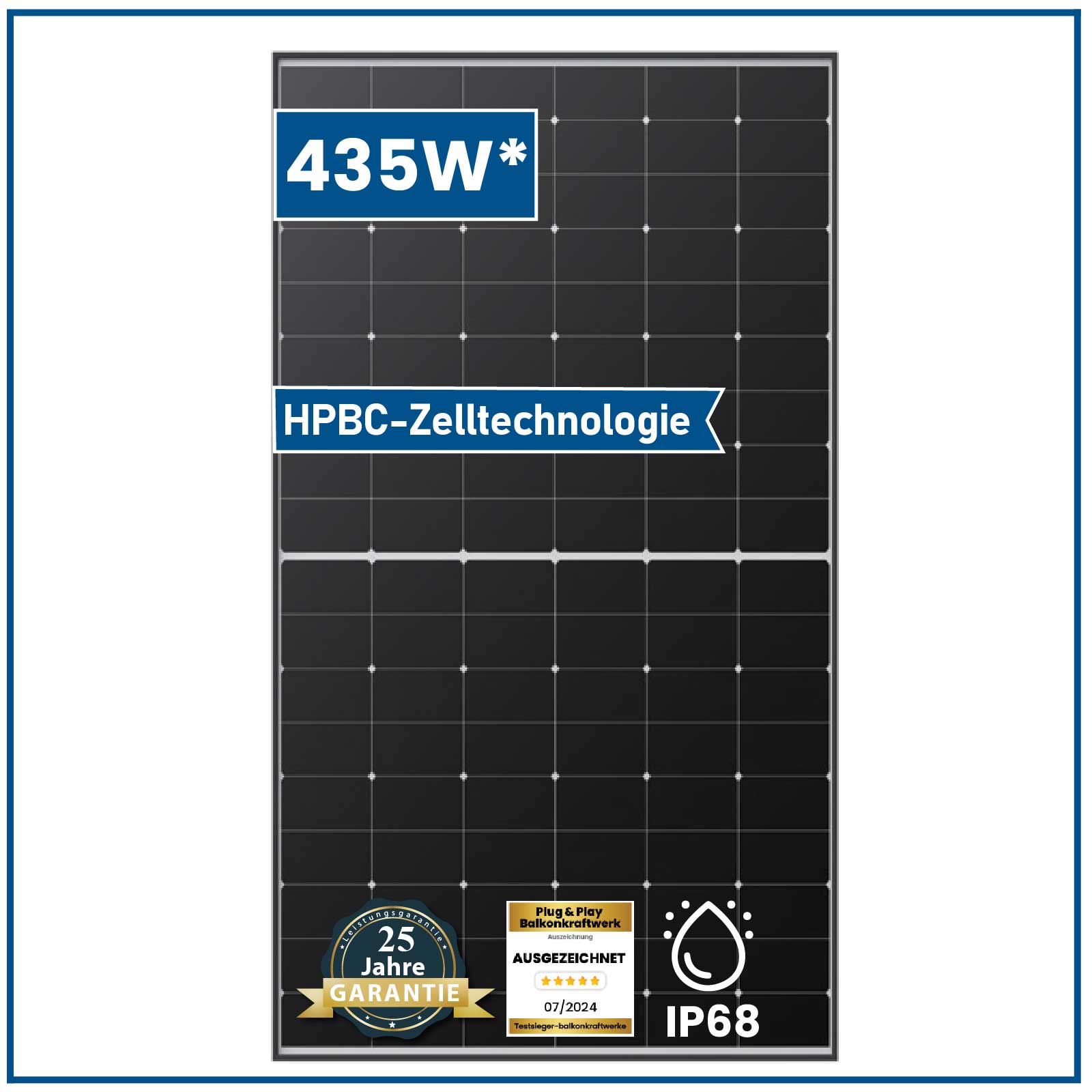 435 Watt Balkonkraftwerk Photovoltaik Solaranlage Steckerfertig WIFI Smart